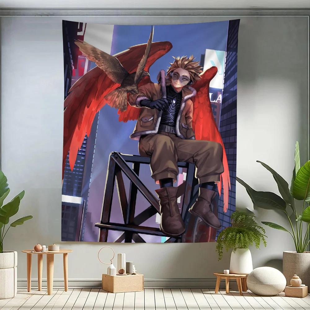 Anime My Hero Academia Hawks Cartone Animato Arazzo da Appendere alla Parete Decorazione Domestica Decorazioni per la Casa