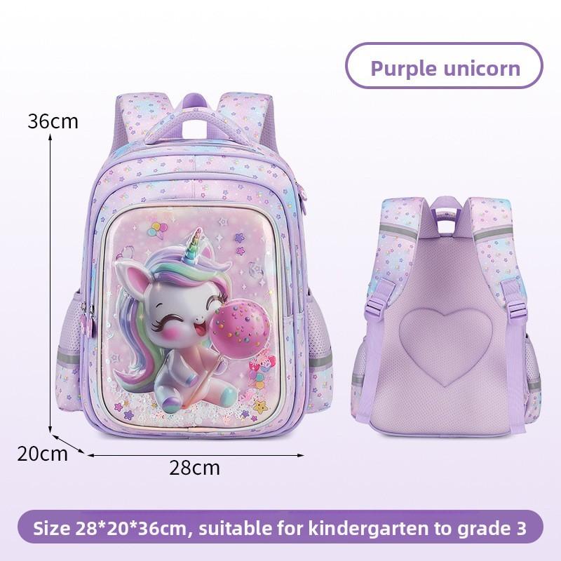 Kids Unicorn Waterproof School Backpack With Spinal Support For Elementary Students