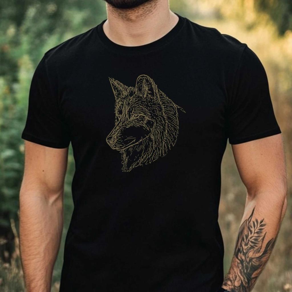 T-Shirt Herren Painted Wolf Motiv Baumwolle Größe XS bis 5XL