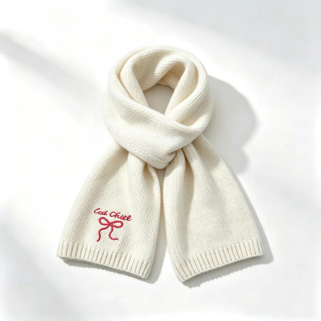 Versatile Cute Puppy Wool Scarf Winter Thickened Warm Day Korean Deer Plush Skin-friendly Knitted Scarf Scarf