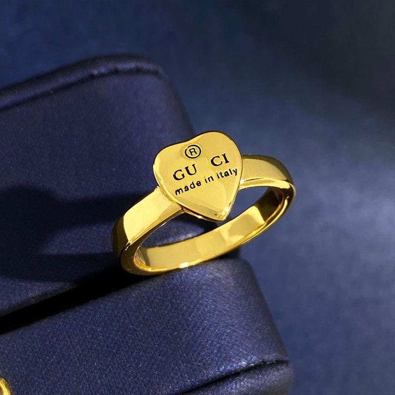 High Quality Light Luxury Love Heart Ring, Cold Wind Niche Design Sense Simple Fashion Ins Tide Couple Index Finger Ring