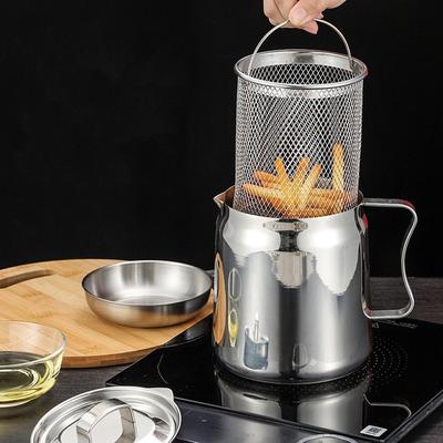 Oil Filter Pot Large Capacity Versatile Oil Filter Vessel Bacon Grease Storage Container Frying Basket Household Kitchen Tools