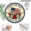 2D Flat Round Aluminum Wall Decor, Memorial & Independence Day Themed, Indoor Outdoor Hanging Plaque, Home Commemorative Gift