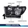 PIT66 Headlight Assembly Fit for 2007-2013 Tundra (W/O Headlight Leveling Model) Fit 2008-2017 Sequoia (12-14 Sequoia WITHOUT Headlight Washer Only)