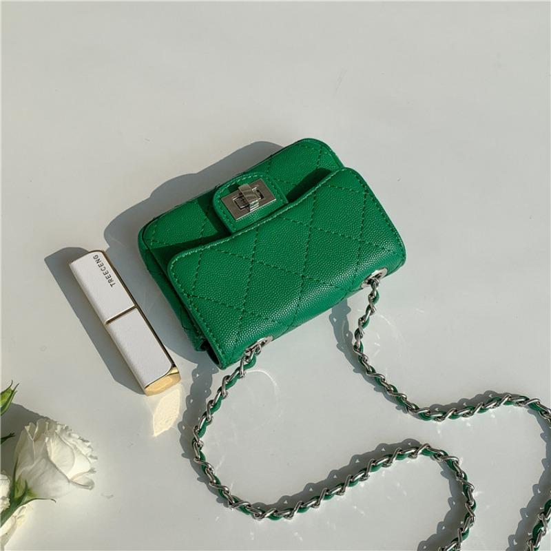 Spring Rhombus Chain Bag Women's Fashion Change Lipstick Mini Bag High-end Sense Flip Messenger Bag Women