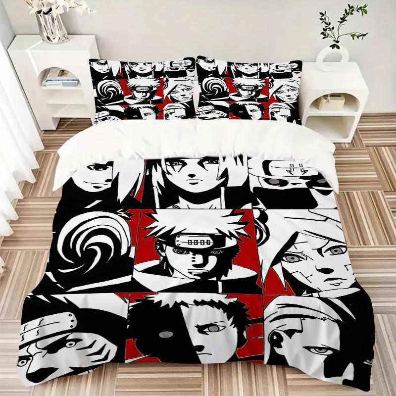 Naruto Characters Collage Print 3Pcs Bedding Setduvet Cover With 2 Bedropillowcase Home Birthday Gift