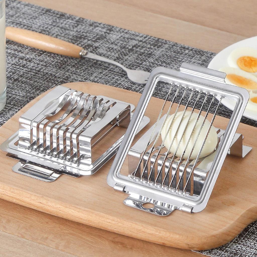 Egg Cutter Stainless Steel Wire Egg Slicer Portable for Hard Boiled Eggs Home Kitchen