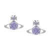 Reina Large Saturn Galaxy Orbit Imitation Crystal Earrings Women Earrings Silver Purple 62010376-02P691