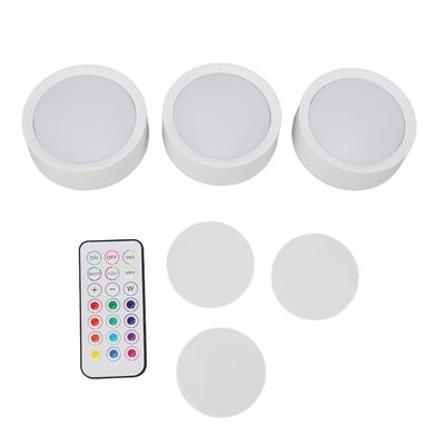 LED Puck Light with Remote Control 13 Colors Battery Powered Under Cabinet Lighting Wireless Closet