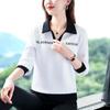 Lapel Long-sleeved Women's T-shirt In Autumn and Winter New Tops Large Size Women's Base Shirt