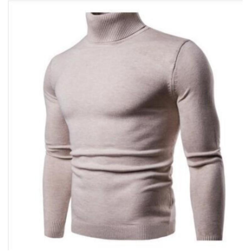 

Мужской весенне-осенний повседневный свитер однотонного цвета, больших размеров, приталенный, с лацканами, вязаный топ XS бежевый