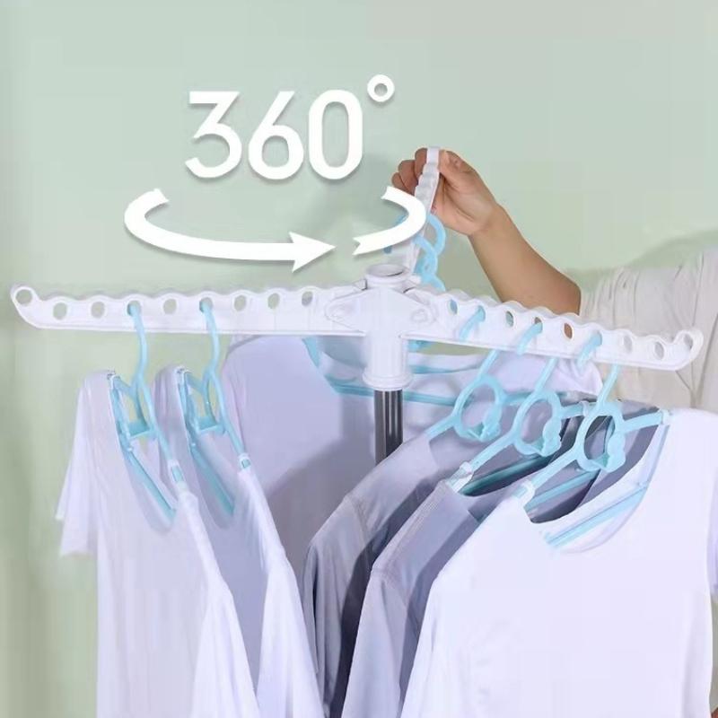 Retractable Drying Rack with Clip Folding Portable Space Saving Clothes Horse Floor Balcony Clothes Hanger Home Storage Rack