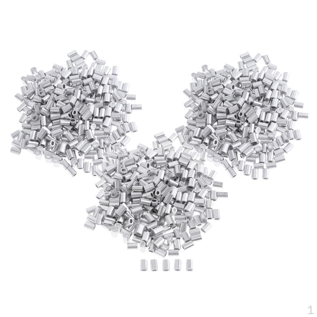 

Упаковка из 300 алюминиевых обжимных гильз для рыбалки, двухствольные обжимные гильзы 0,8 мм