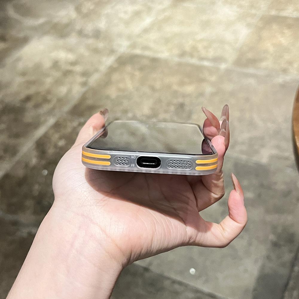 Applicable To Apple 16 Mesh Heat Dissipation Magnetic Phone Case IPhone 15 Four Corner Anti Fall Contrast Ultra Thin Protective Case 14