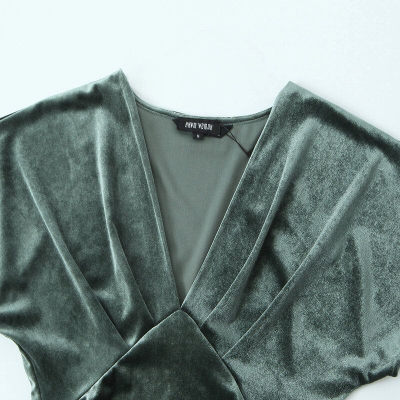 Fashion Style 2024 Fall and Winter New Women's Velvet Elegance Short Sleeve and Long Pattern Midi Skirt Dress 9371617