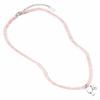 barbie Sterling Silver Silhouette Charm On a Rose Quartz Bead Necklace