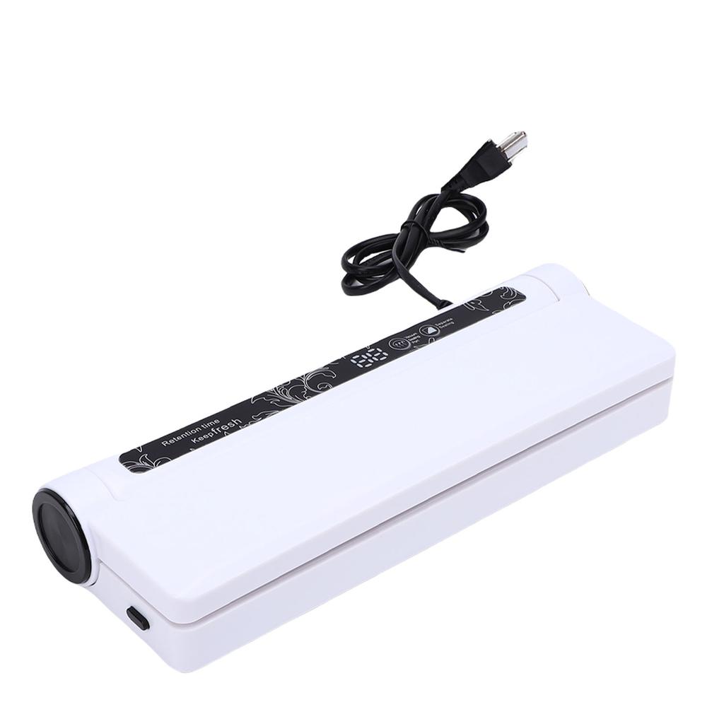 Food Vacuum Machine Dry Wet Mode 60KPA Suction Compact Electric with 20 Bags for Kitchen