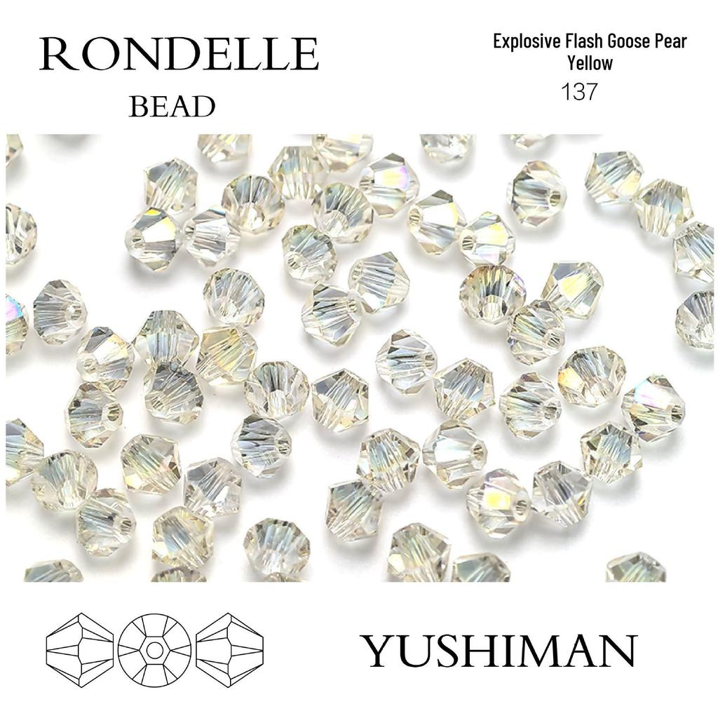 4mm Rhombus Beads - 200 Czech Quality Double Crimp Top Beads for DIY, Shuttle Weaving, and Embroidery