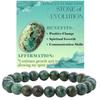 Regali Festivi Bracciale con Perle di Apatite Blu Pietra Naturale Gioielli alla Moda Rilassanti Per Uomo e Donna Accessorio Semplice Versatile per l'Uso Quotidiano