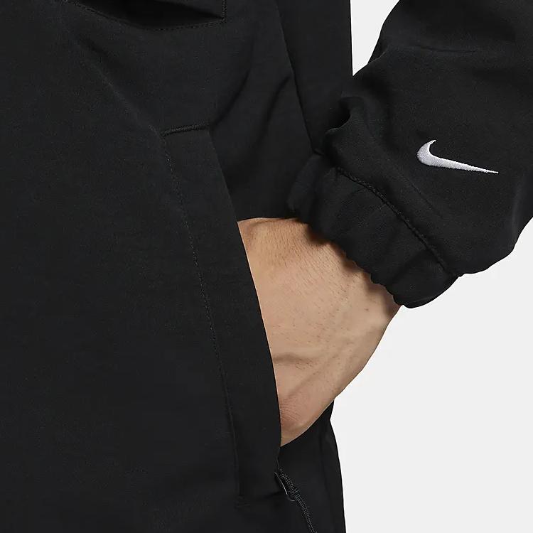 Nike Therma-Fit Unscripted Jednolity Kolor Stójka Elastyczny Mankiet Design z Kieszeniami na Zamek Casualowa Koszulka Golfowa Męska topy Czarny FB5496-010