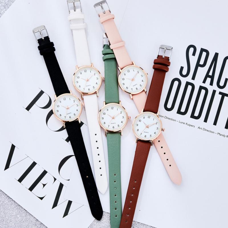 Einfache Leuchtende Quarzuhren Mode Lässige Lederarmbanduhr Damenuhr Geschenke Relogio Feminino Reloj Mujer