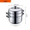 SUPOR 304 Edelstahl 30cm Doppeltboden Dampfgarer Topf