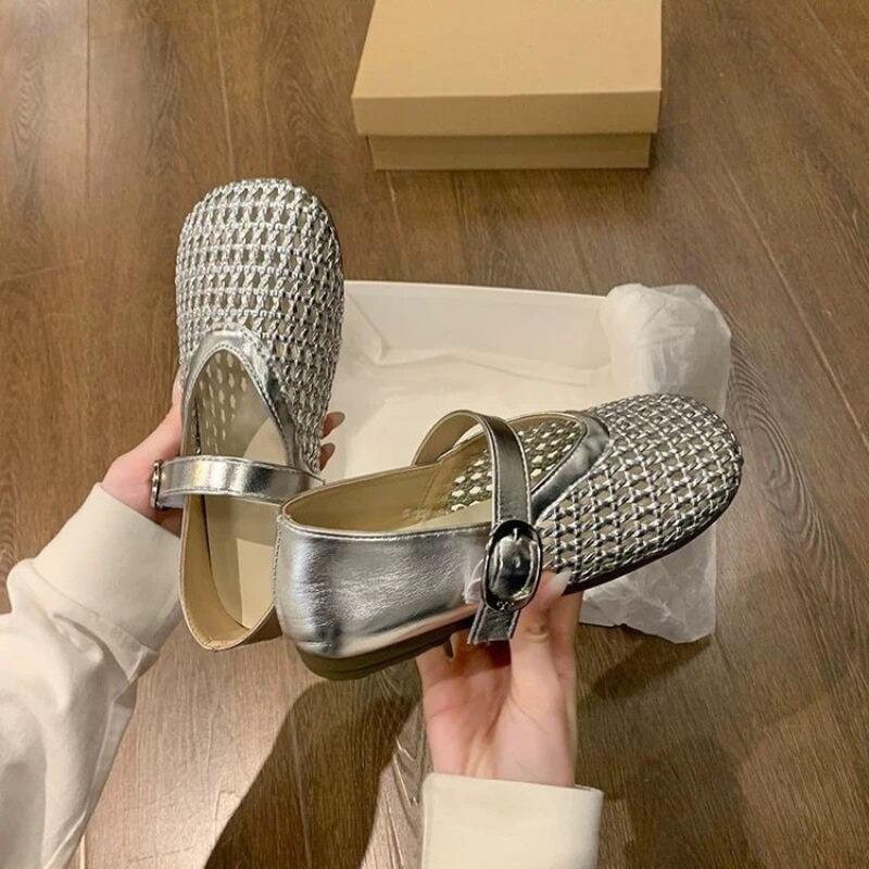 Single Shoes, Women's Shoes, New Style, Flat Sole, Soft Bottom, Breathable, Perforated, Sandals