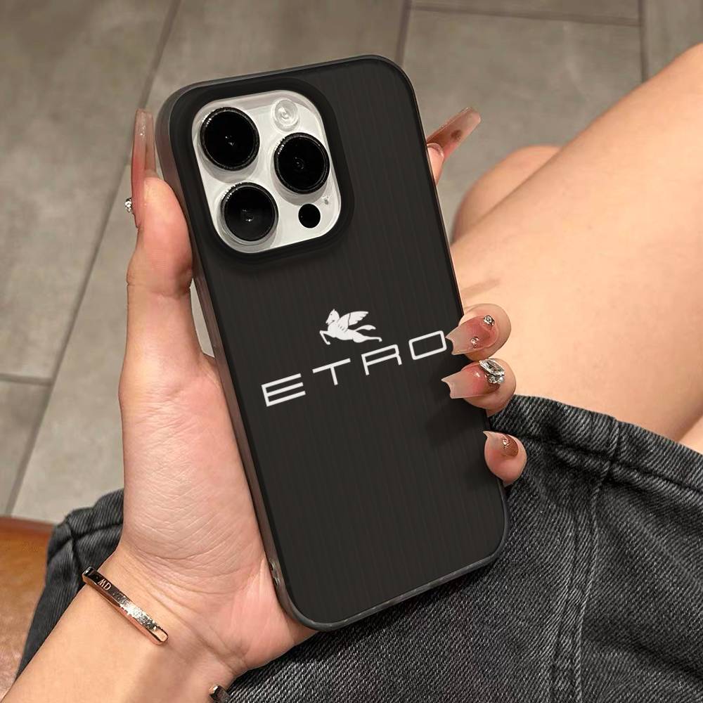 Fashion And Luxury E-Etro For IPhone 17 16 15 11 12 13 14 Pro Max Plus Pro Corrugated Translucent Back Phone Cover
