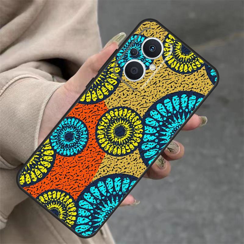African Wax Pattern Fabric Case For OPPO Reno 14 12 11 10 13 Pro 14F 13F 12F 11F 8 7 Lite OPPO Find X9 X8 X6 Pro Cover