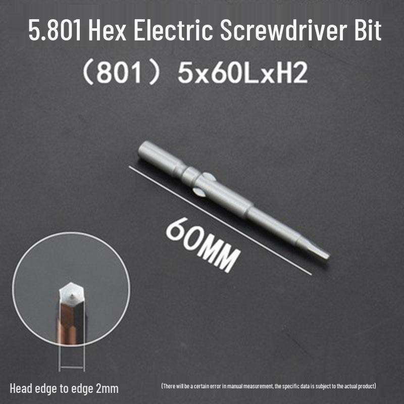 Extended Hexagonal S2 Steel Electric Screwdriver Bit with 5mm/6mm Shank
