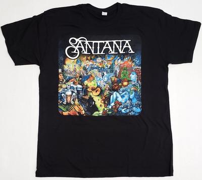 SANTANA T-shirt Rock Guitarist Tee Men's 100% Cotton Black New Unisex T-Shirt
