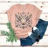 Bohemian Owl T Shirt Whimsical Nature Vintage Washed Casual Top For Everyday Wear Breathable Homme Fashion Graphic