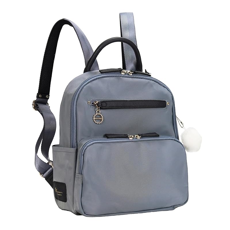 

[Kanana project] rucksack every backpack B5 storage possible Can store plastic bottles ladies blue gray H30xW26xD11cm