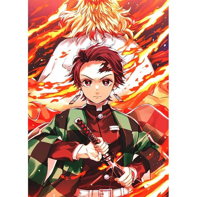 Japonské horkokrevné bitevní anime Demon Slayer Tisky Plakát Plátno Obraz Moderní Nástěnné Umění Obraz Obývací Pokoj Ložnice Domácí Dekorace