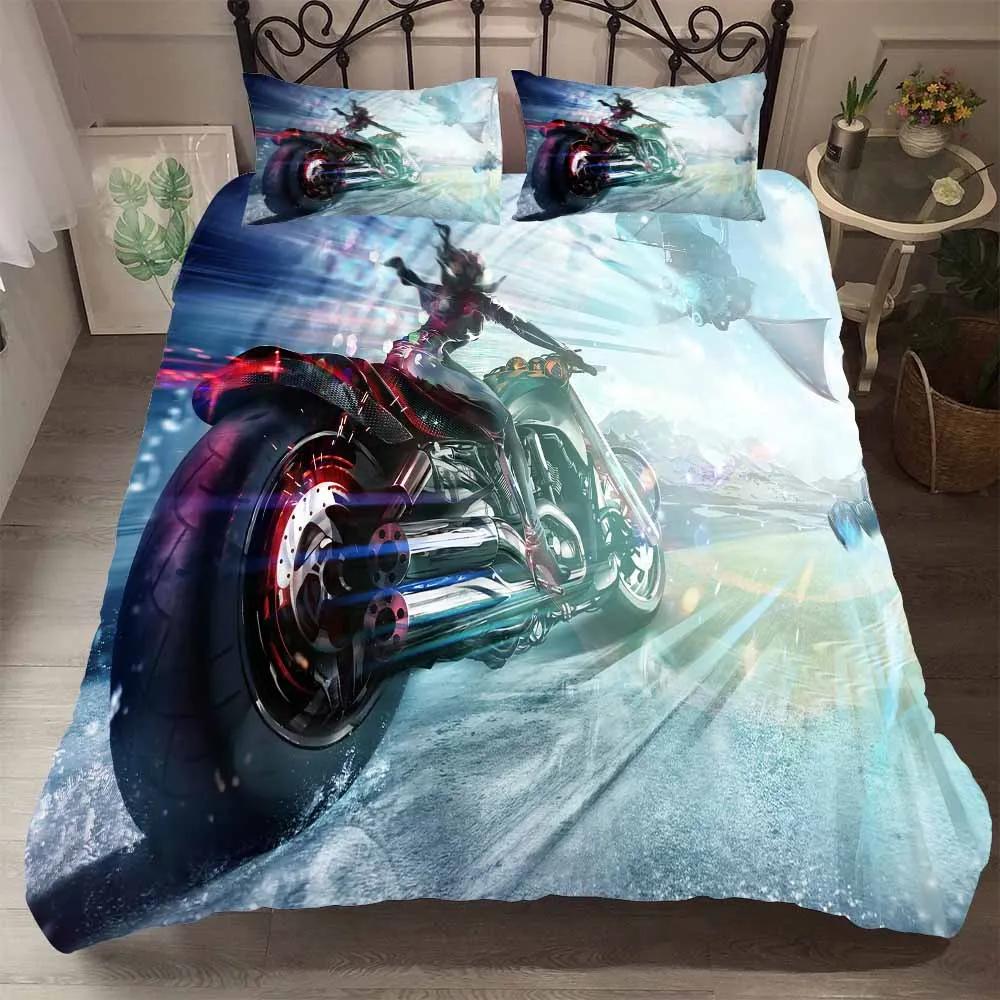Comforter Handsome Red Motor Racing Bedding Set Twin Bed Men 2-3 Pcs S Us Size Super Cool Comforter Bedding Sets For Boy