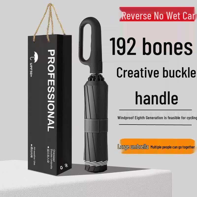 HANDUNYOU Fully Automatic Reverse Sun & Rain Umbrella