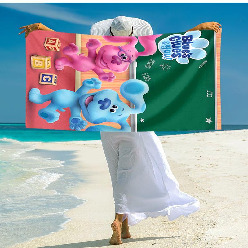 1pc Pistas da Blue Blue’s Clues1 Beach Towel, Comfortable and Thick, and Swimming/Bath/Picnic/Camping Towel, Suitable for Seaside Beaches