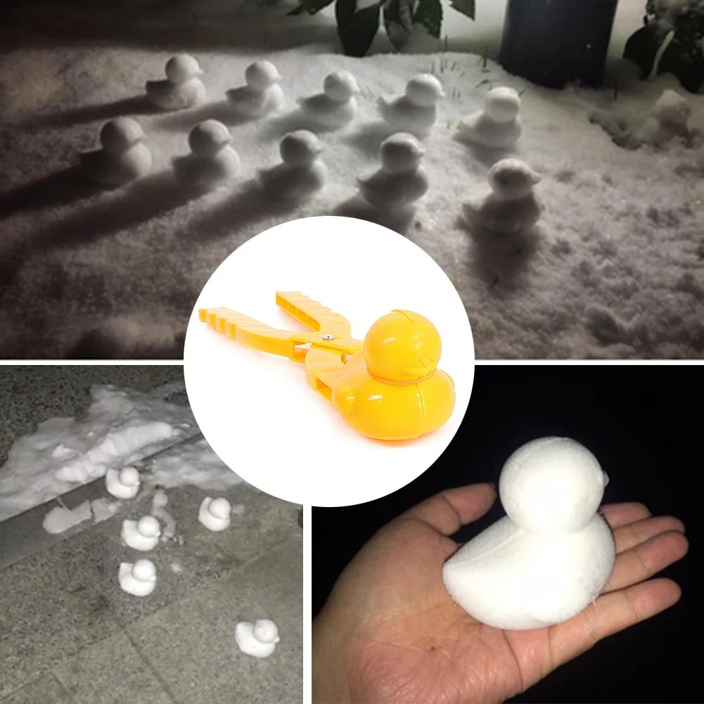 5Pcs Duck Shaped Snowball Maker Clip Children Outdoor Plastic Winter Snow Sand Making Mould Tool for Kids Fight Fun Sports Toys