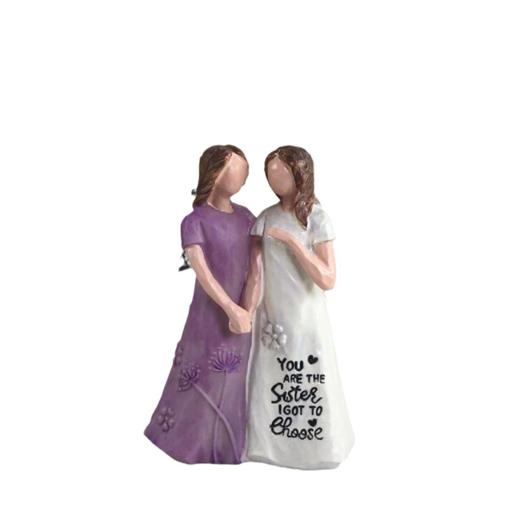 Creative Best Friend Hand-holding Sister Friendship Resin Figurine for Home, Living Room, Desk, Bedroom Decoration.