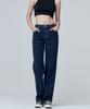 Marop 9101 Brushed High-Rise Wide Denim Pants (Dark Indigo)