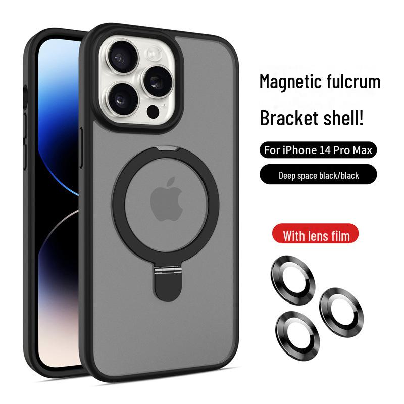 

Магнитный чехол для телефона 15 ProMax с Magsafe и защитой объектива для Apple 13/12 16 Plus чёрный