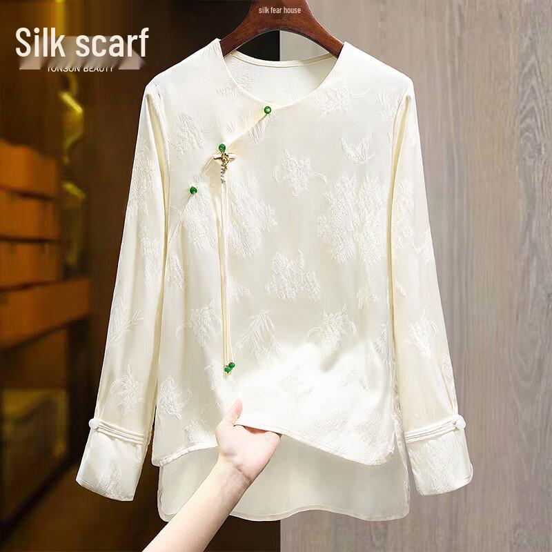 Sibo She New Chinese Style Women s Vintage Loose Round Neck Shirt S