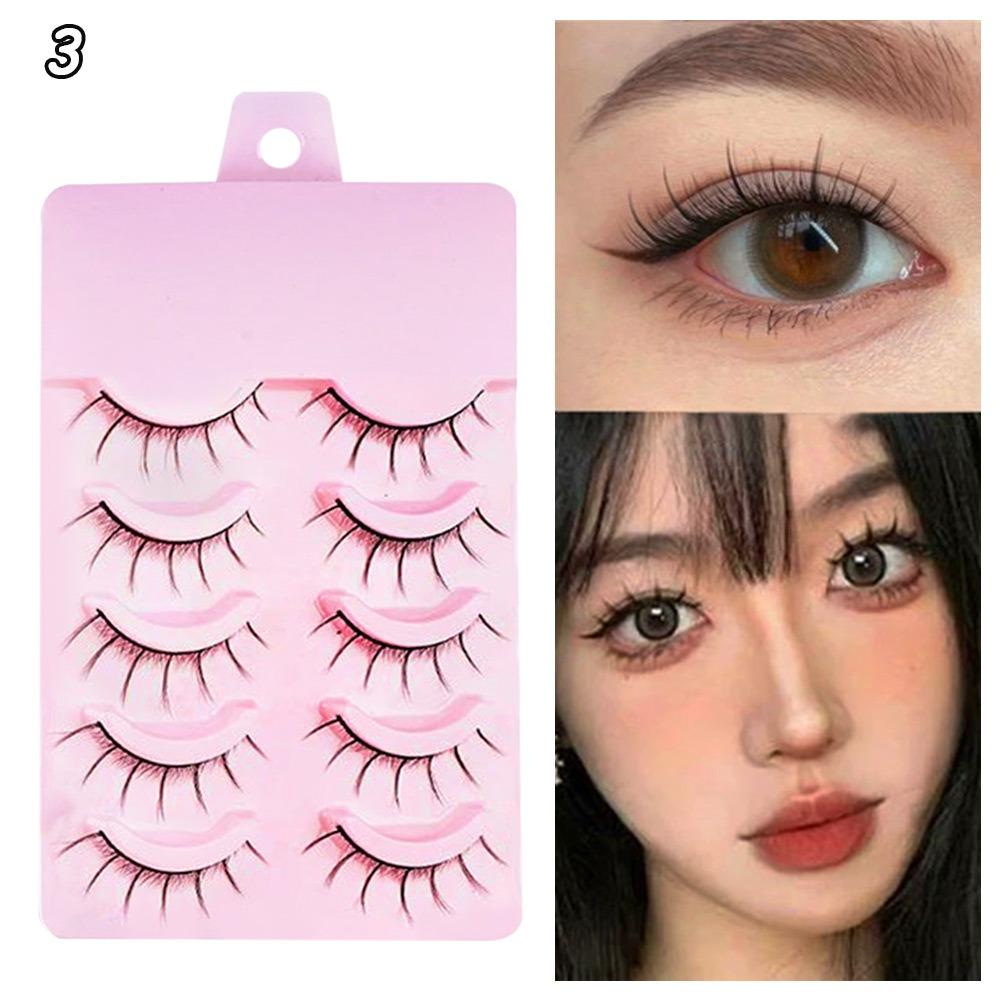 5 perechi de gene manga naturale coada de pește gene negru anime gene false de înaltă calitate