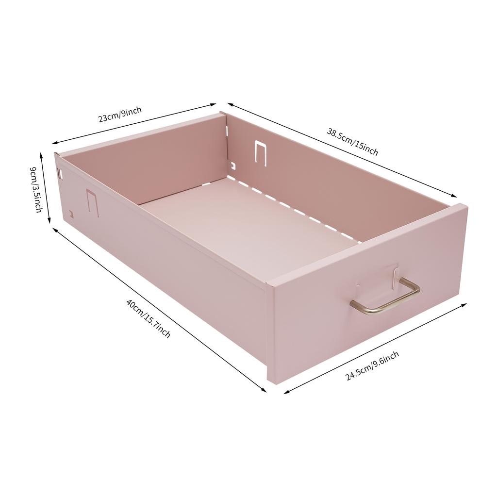 Pink 3-Tier Metal File Cabinet with Wheels - Rolling Storage Cabinet for Office & Home - Locking File Organizer with 3 Drawers