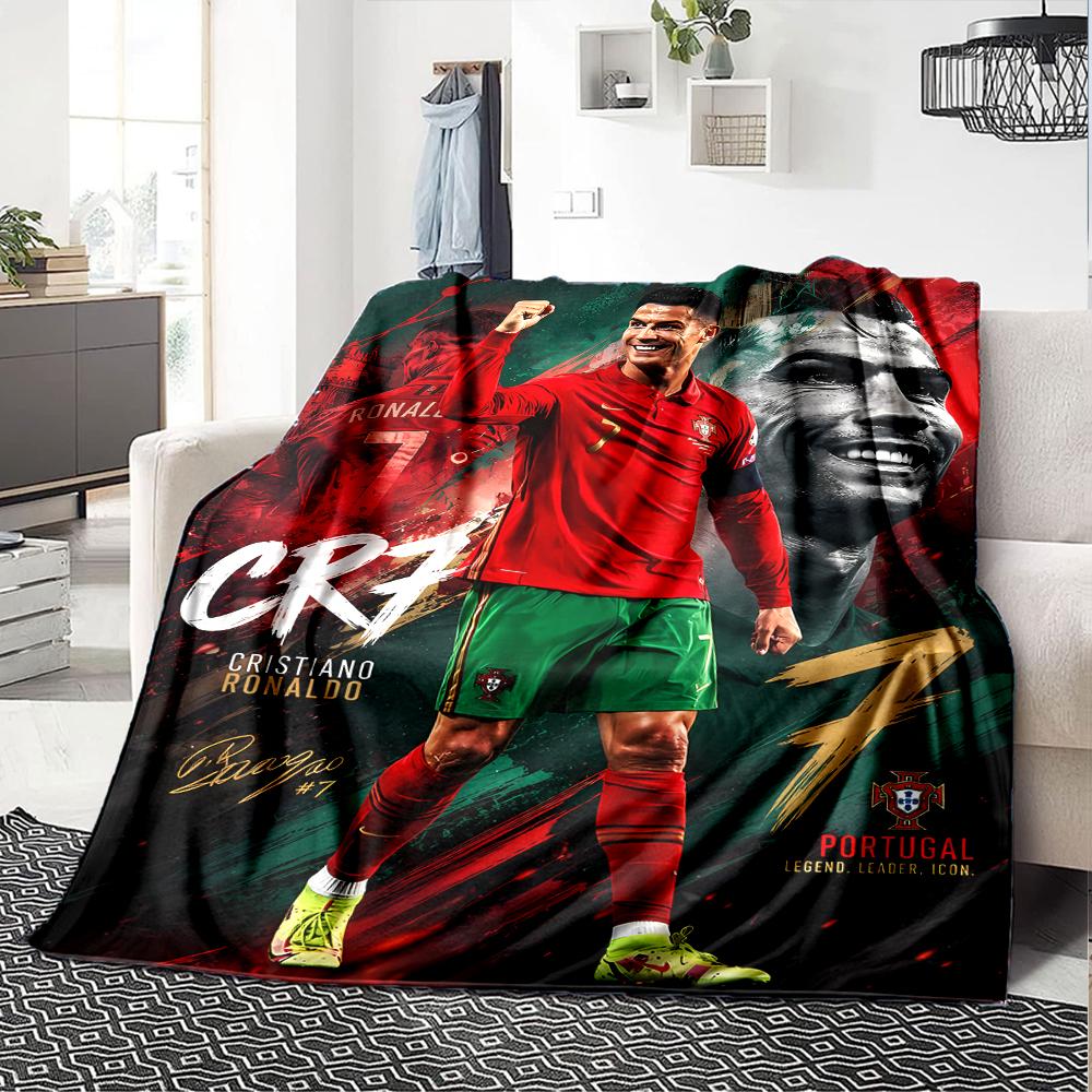 1pc Blanket - Cristiano Ronaldo Print Design,Lightweight Blanket for Sofa,Bed- Soft &Warm,Gift for All Seasons