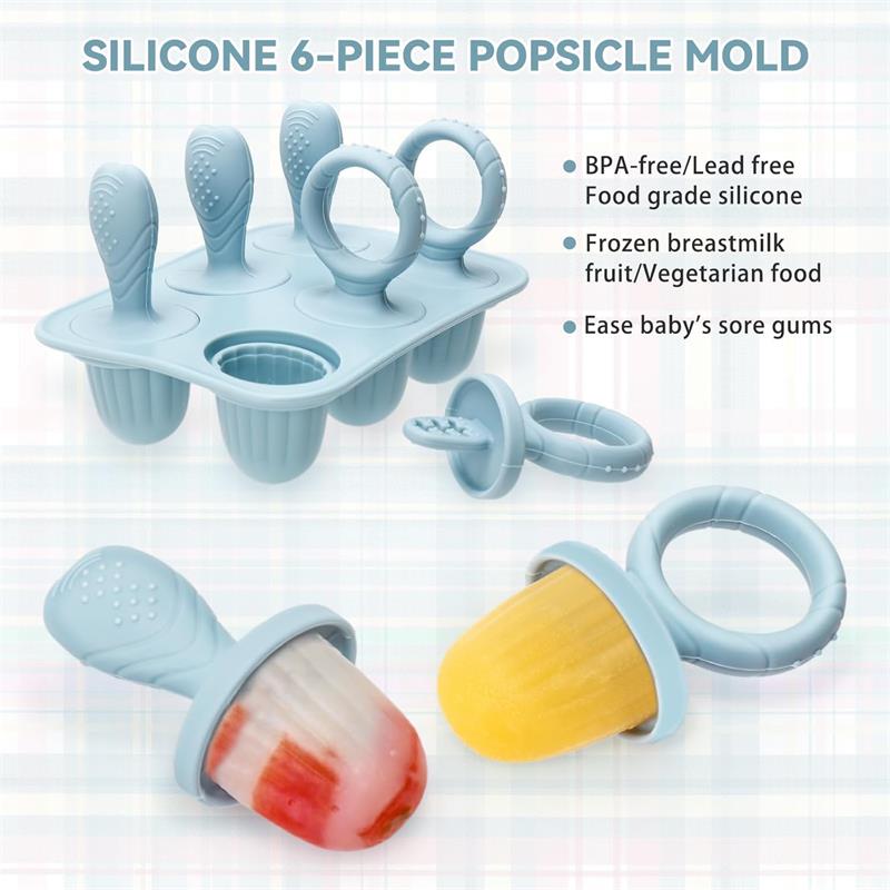 Mini Silicone Ice Lolly Mould for Baby with Teething Sticks for Kids Little Hands, BPA Free Safe Toddler Design Children Small Popsicle Mold