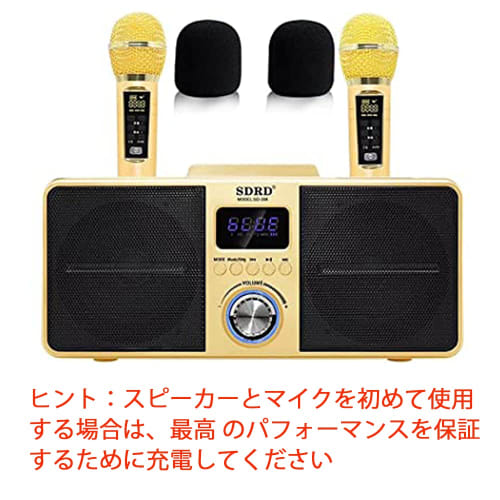 Karaoke Microphone, Karaoke Machine with Bluetooth and Wireless Microphone, Professional Karaoke Singing Machine for Home KTV, with Two Handheld Micro