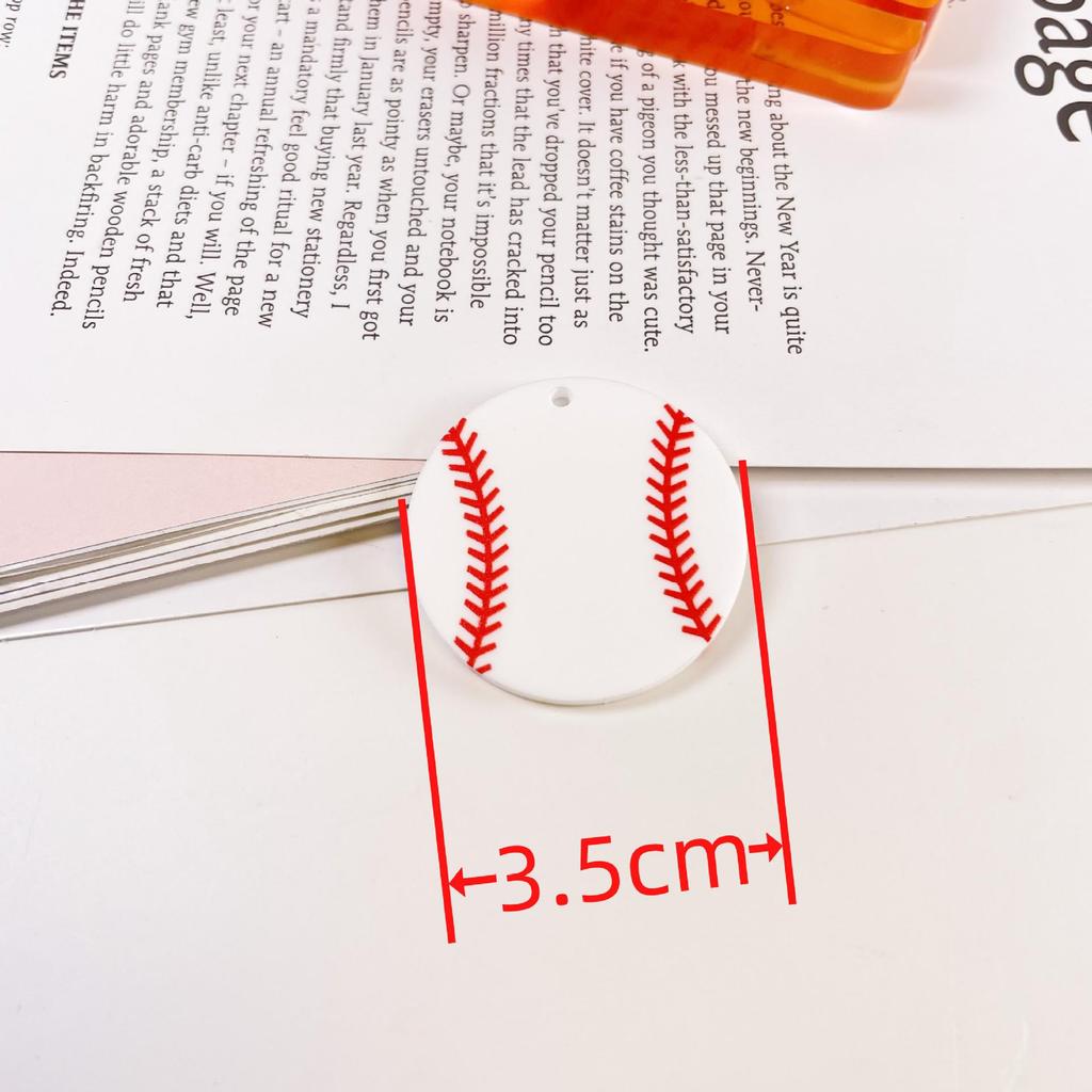 Double-Sided Acrylic Earrings with Embossed Football, Basketball, and Rugby Designs for DIY Jewelry.