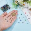 112pcs Crystal Birthstone Pendants 8 Colors Round Glass Rhinestone Charms Stainless Steel Crystal Charms with Jump Rings for Jewelry Necklace
