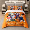Dragon Ball 3Pcs Bedding Set, Personalized Custom Name Text, 1 Duvet Cover & 2 Pillowcases For Bedroom